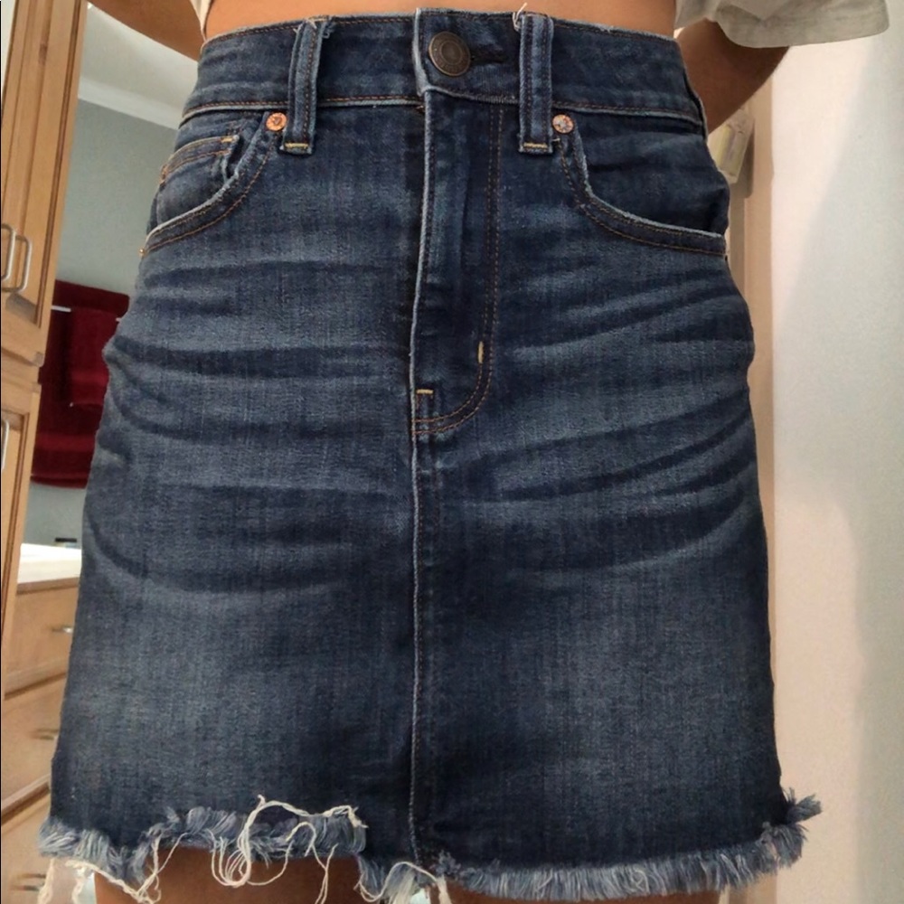 american eagle denim zipped skirt